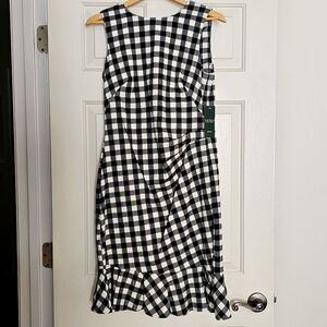 Lauren by Ralph Lauren. NWT Black and White Checkered Dress Sz 8
